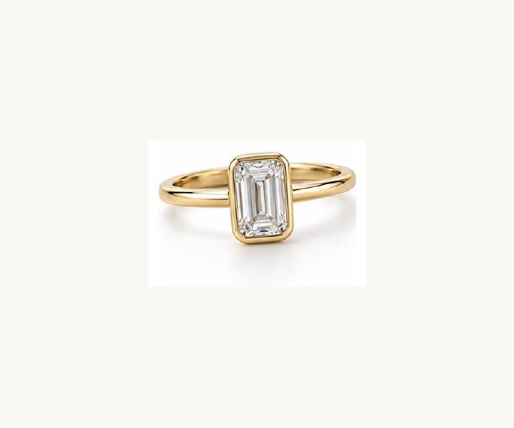 Emerald-Cut Bezel Ring