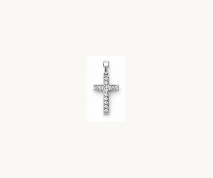 Sterling Lab Diamond Cross