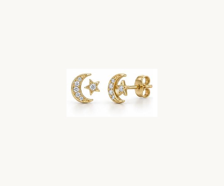 Crescent Star Studs