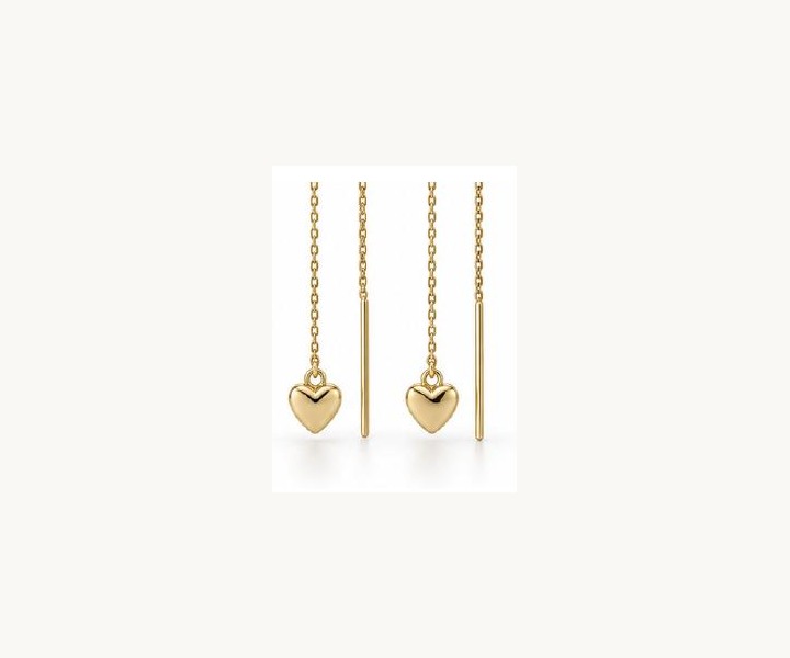 Heart Threader Earrings