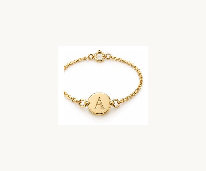 Initial Disc Bracelet