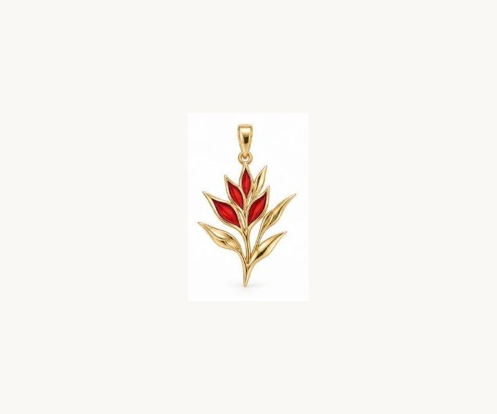 Scarlet Tropical Bloom Pendant