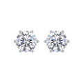 Sterling Silver Round Moissanite Earings