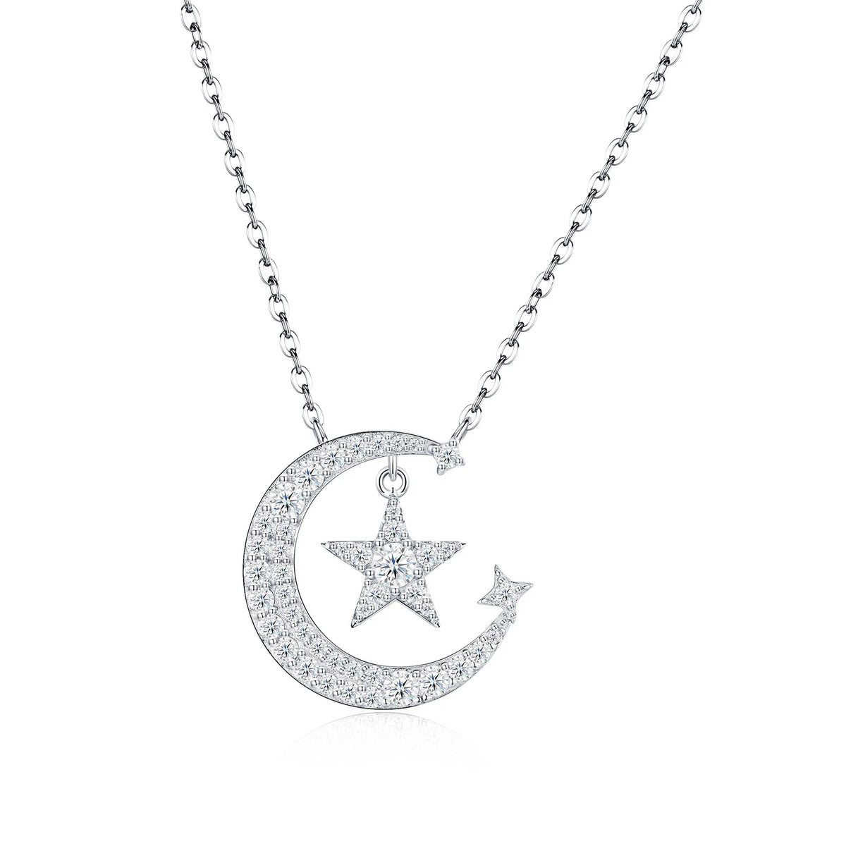 Silver Moissanite Inlay Necklace