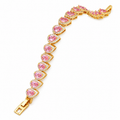 Heart-Shaped Micro-Paved Cubic Zirconia Bracelet
